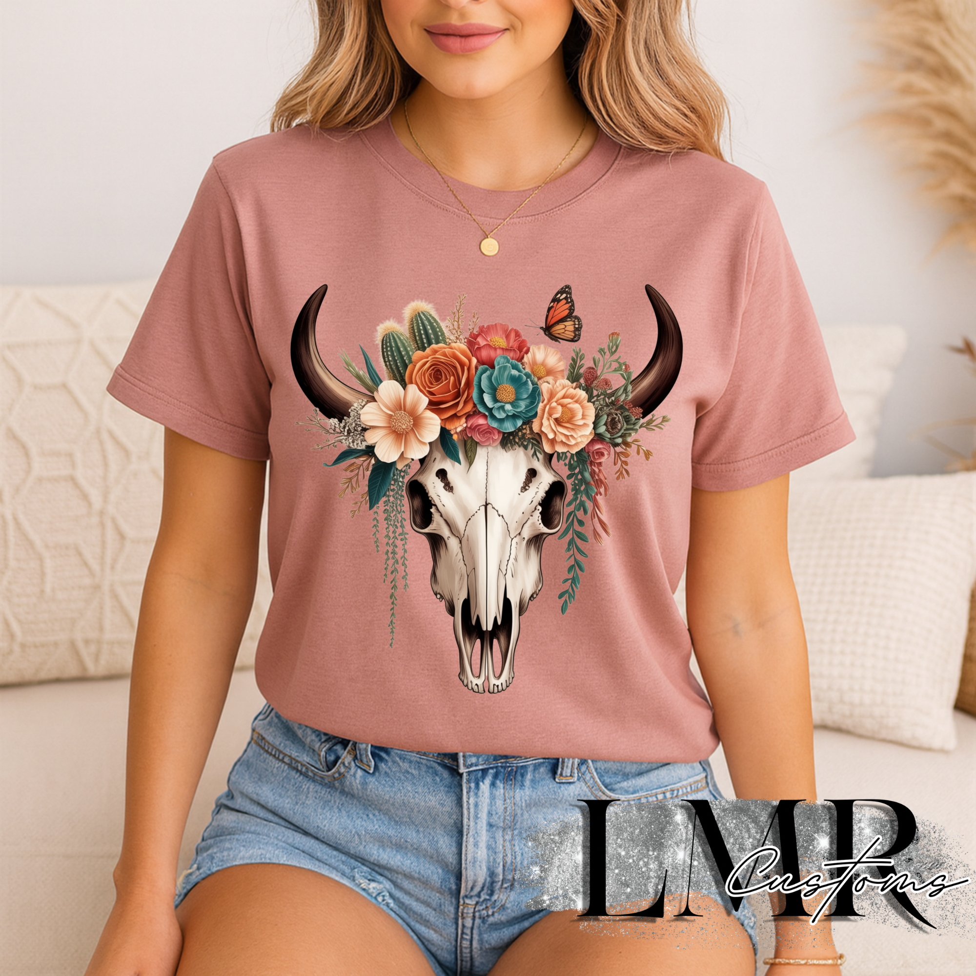 LONGHORN FLOWERS TEE
