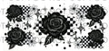 # N41 BLACK ROSE AND CHECKERED ACCENTS