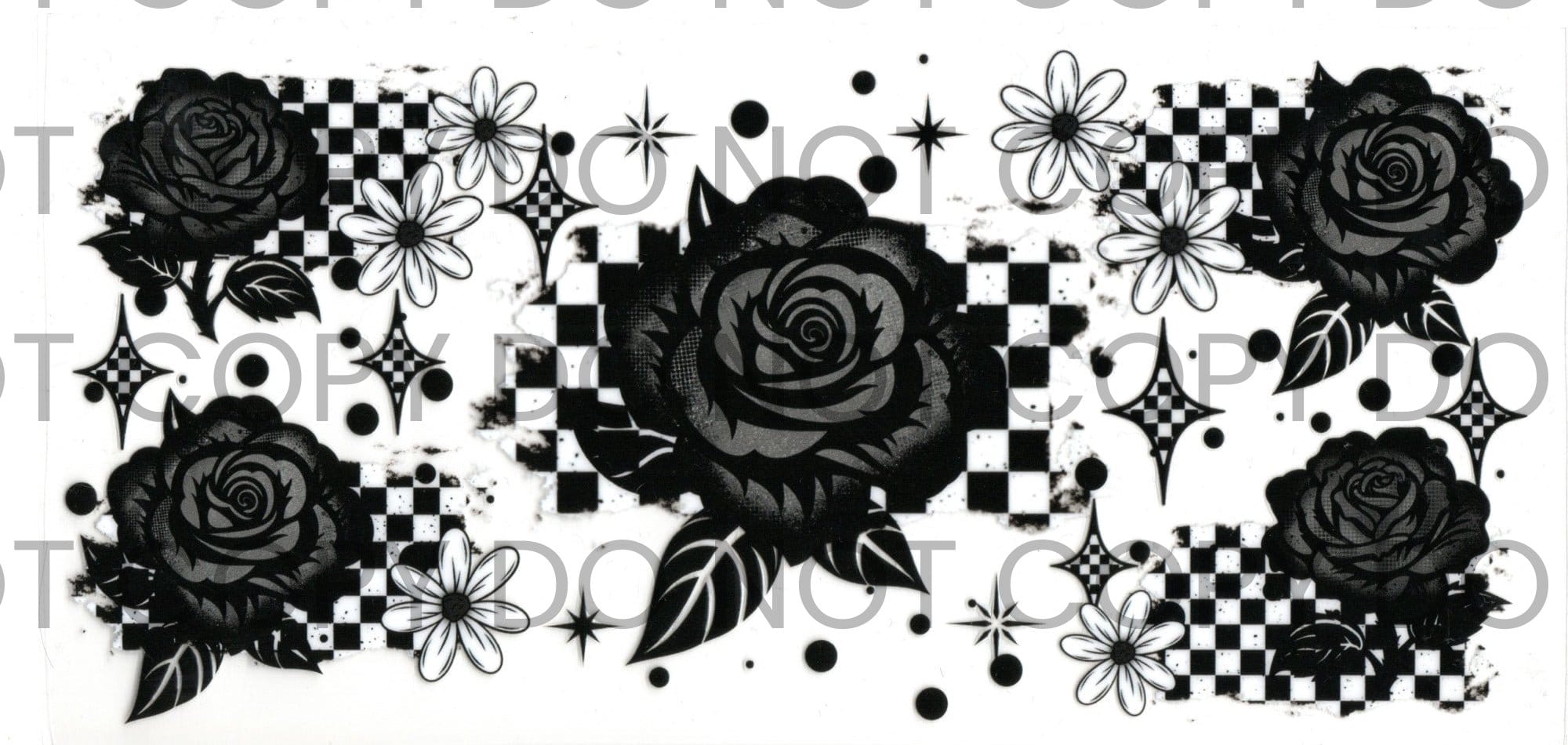 # N41 BLACK ROSE AND CHECKERED ACCENTS